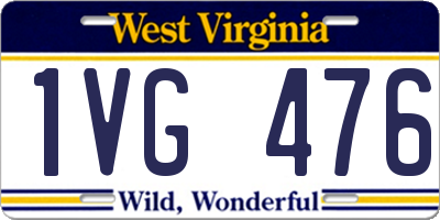 WV license plate 1VG476