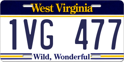 WV license plate 1VG477