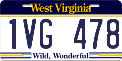 WV license plate 1VG478