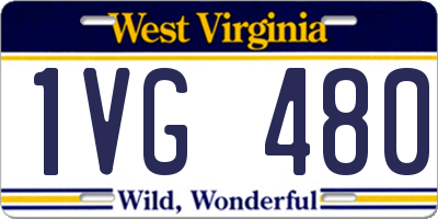 WV license plate 1VG480