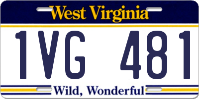 WV license plate 1VG481