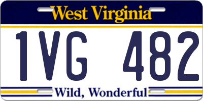 WV license plate 1VG482