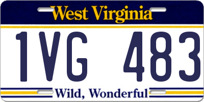 WV license plate 1VG483