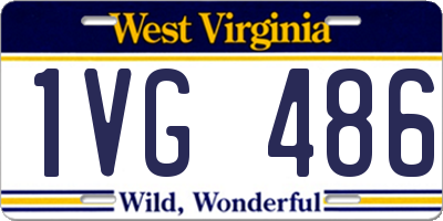 WV license plate 1VG486