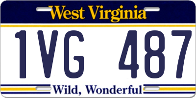 WV license plate 1VG487