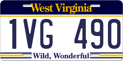 WV license plate 1VG490