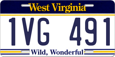 WV license plate 1VG491