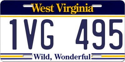 WV license plate 1VG495