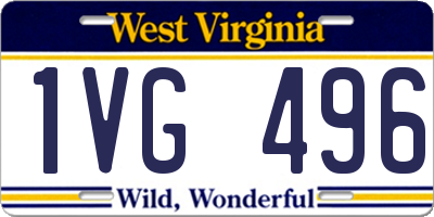 WV license plate 1VG496