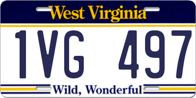 WV license plate 1VG497