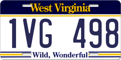 WV license plate 1VG498