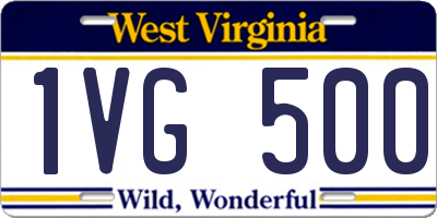 WV license plate 1VG500