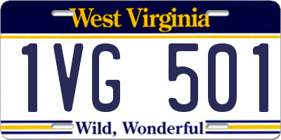 WV license plate 1VG501