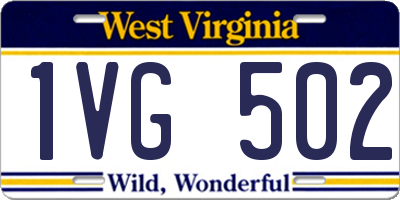 WV license plate 1VG502