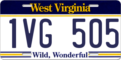 WV license plate 1VG505