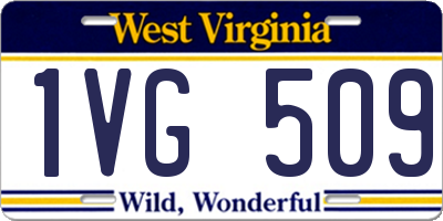 WV license plate 1VG509