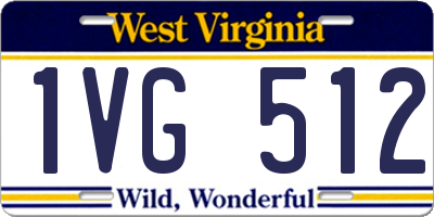 WV license plate 1VG512