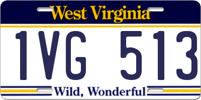 WV license plate 1VG513