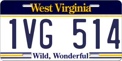 WV license plate 1VG514