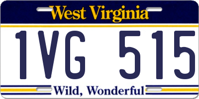 WV license plate 1VG515