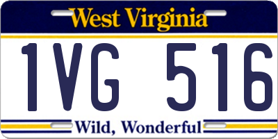 WV license plate 1VG516