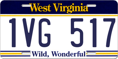 WV license plate 1VG517