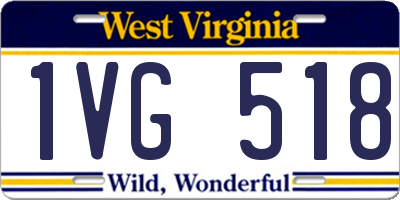 WV license plate 1VG518