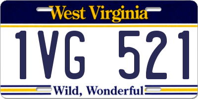 WV license plate 1VG521