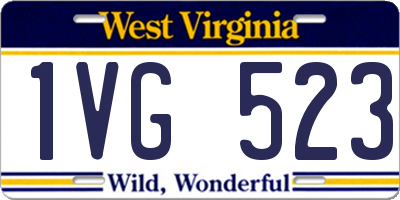 WV license plate 1VG523