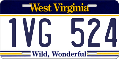 WV license plate 1VG524
