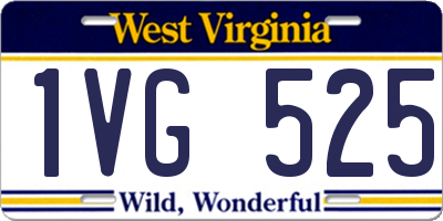 WV license plate 1VG525