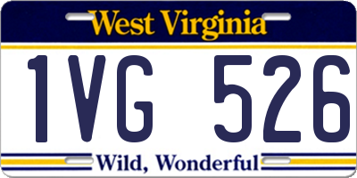 WV license plate 1VG526