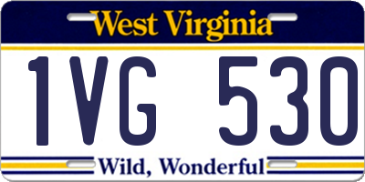 WV license plate 1VG530