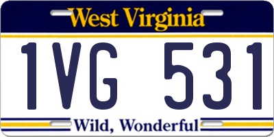 WV license plate 1VG531