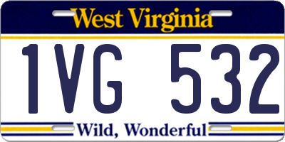 WV license plate 1VG532