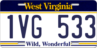 WV license plate 1VG533