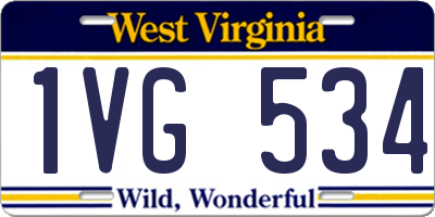 WV license plate 1VG534