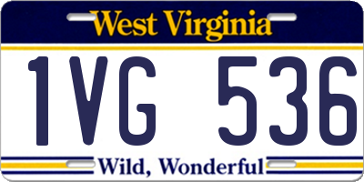 WV license plate 1VG536
