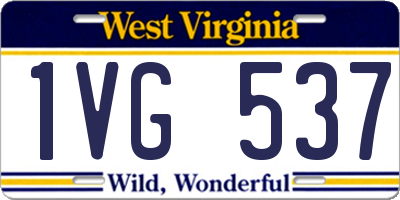 WV license plate 1VG537