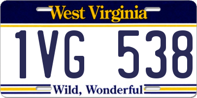 WV license plate 1VG538