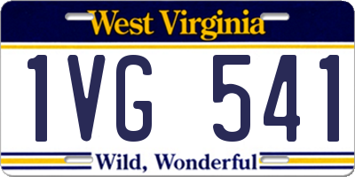 WV license plate 1VG541
