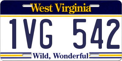 WV license plate 1VG542