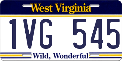 WV license plate 1VG545