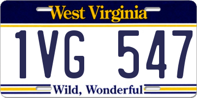 WV license plate 1VG547