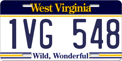 WV license plate 1VG548
