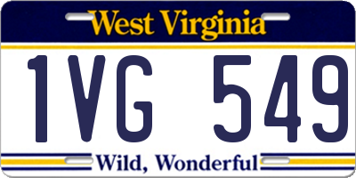 WV license plate 1VG549
