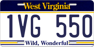 WV license plate 1VG550