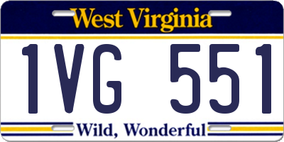 WV license plate 1VG551