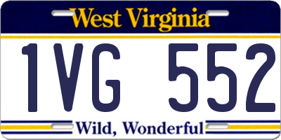 WV license plate 1VG552