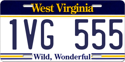WV license plate 1VG555